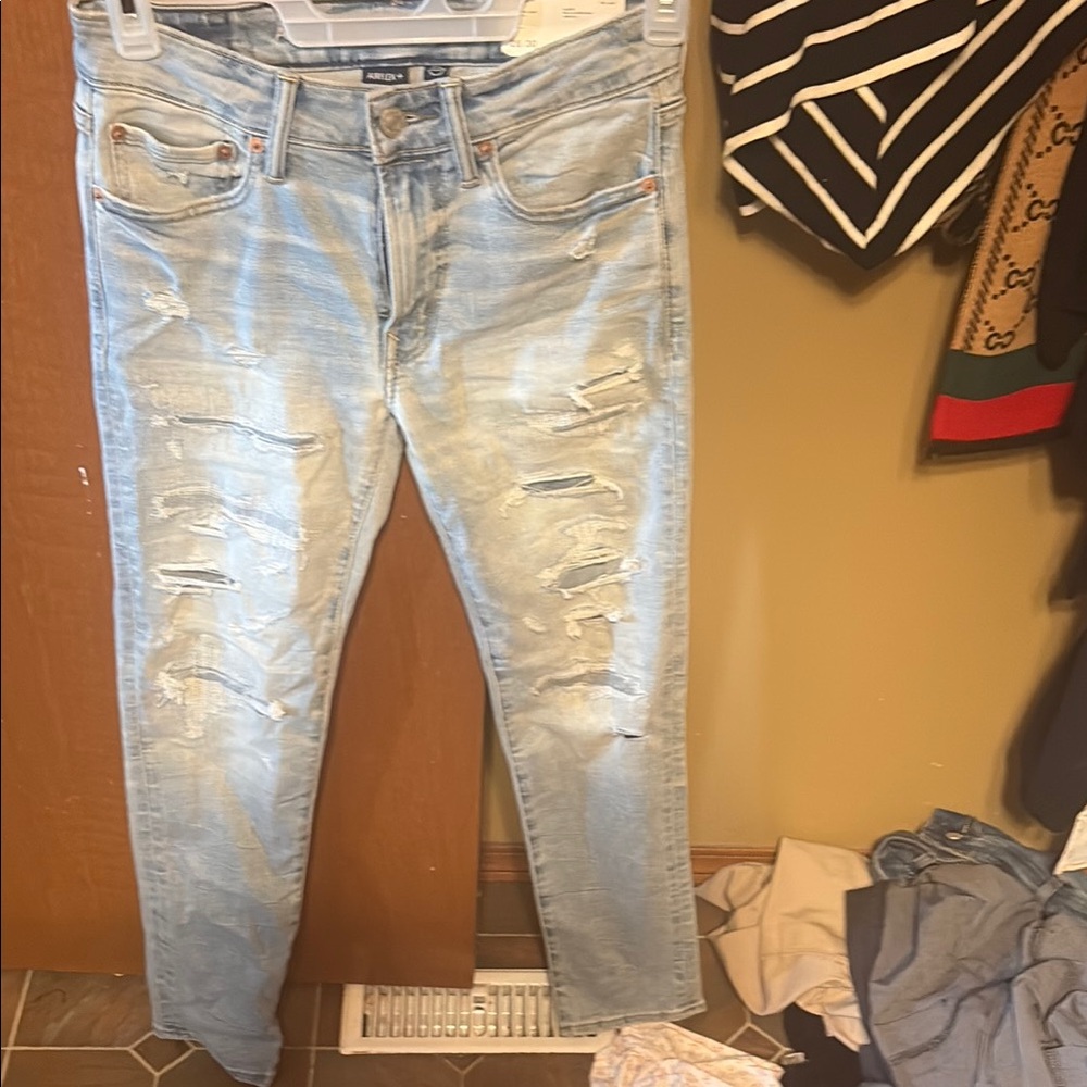 Distressed Light Wash Jeans